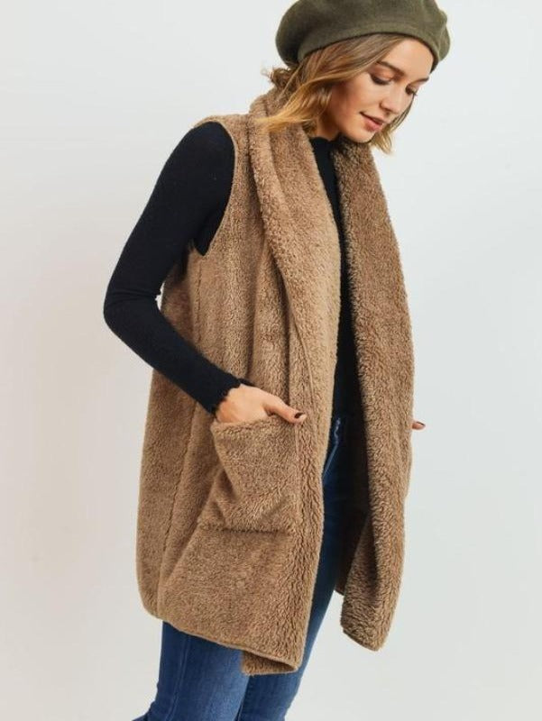 Taupe Sherpa Vest