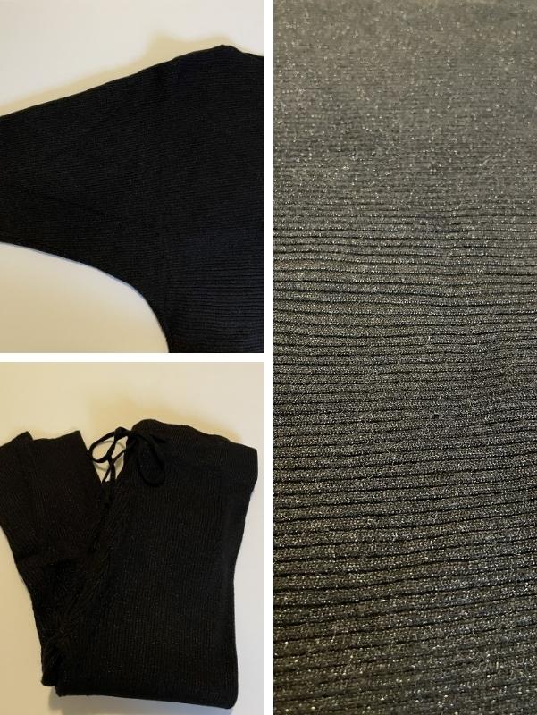 Desiree Metallic Knit Leggings Set | Black
