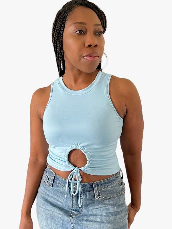 TIA Keyhole Front Tie Top