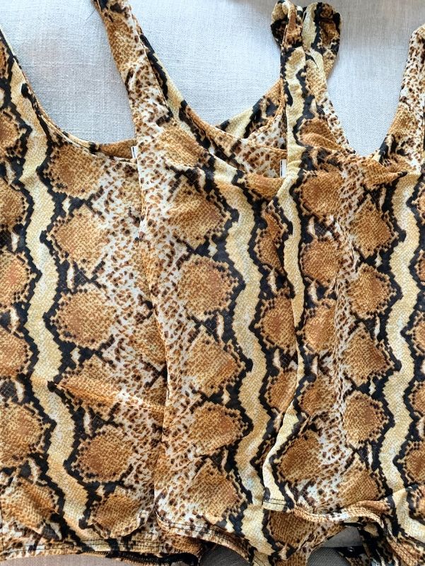 Piper | Python Snake Print Mesh Bodysuit