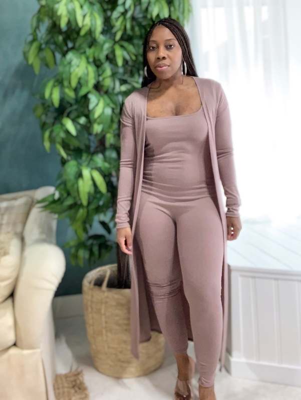 Set It Off | Ribbed Duster Cardigan - Mauve-Taupe