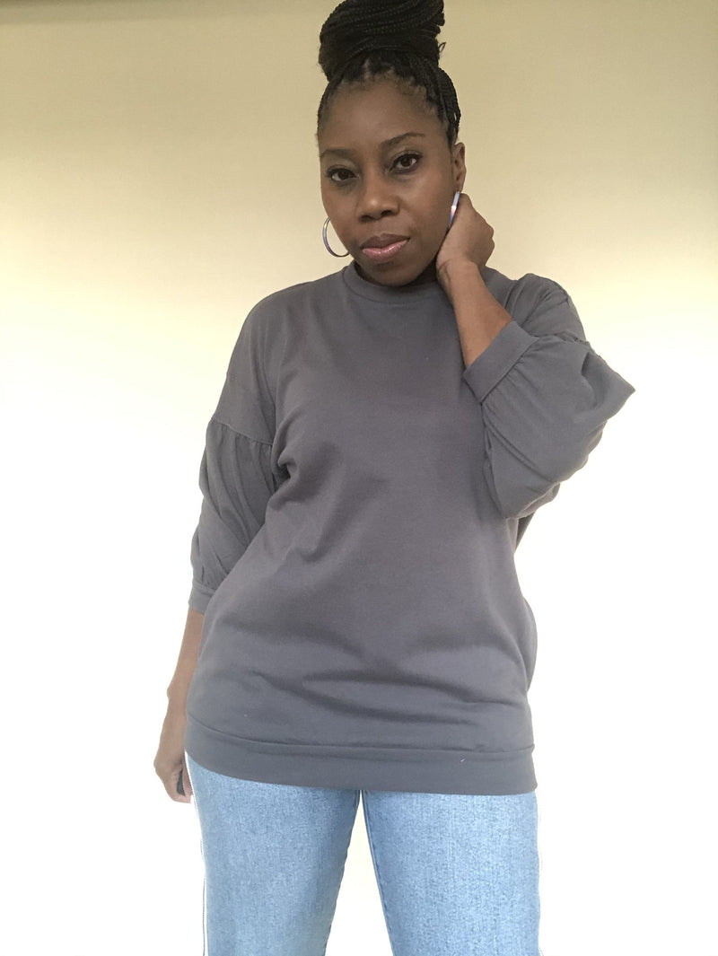 Puff Sleeve Top with Pockets